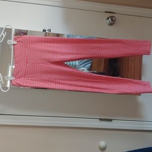 Pink heart stripe leggings